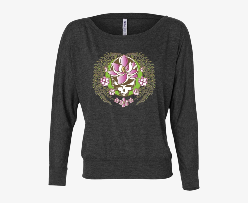 A White And Green Stealie With A Pink Sugar Magnolia - Shirt, transparent png download