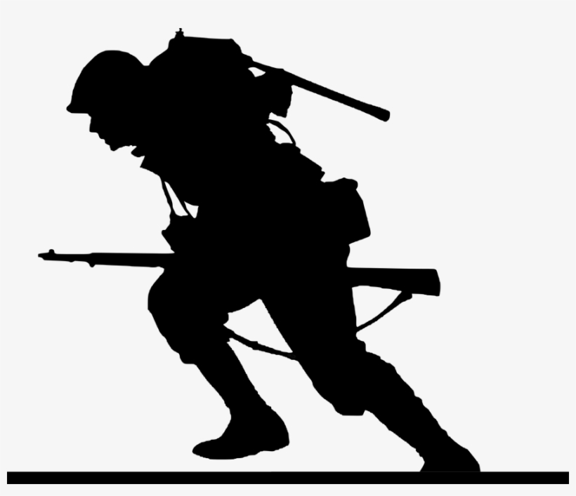 World War, Soldier, Run, Attack, Silhouette, Defense - Sainik School Pravesh Pariksha 2017 For Class Vi, transparent png download