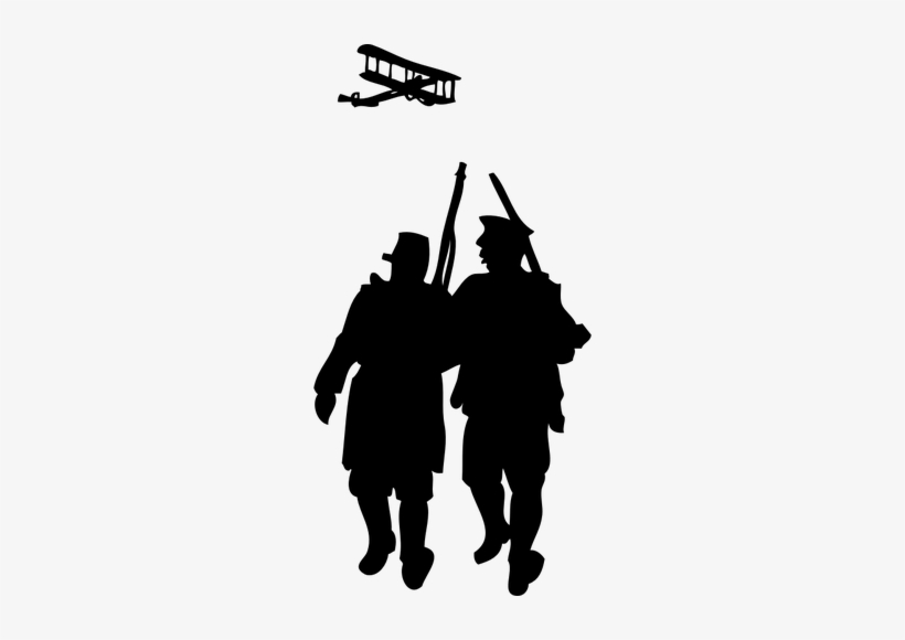 Vector Clip Art Of Two Soldiers Public Domain Vectors - World War One Silhouettes, transparent png download