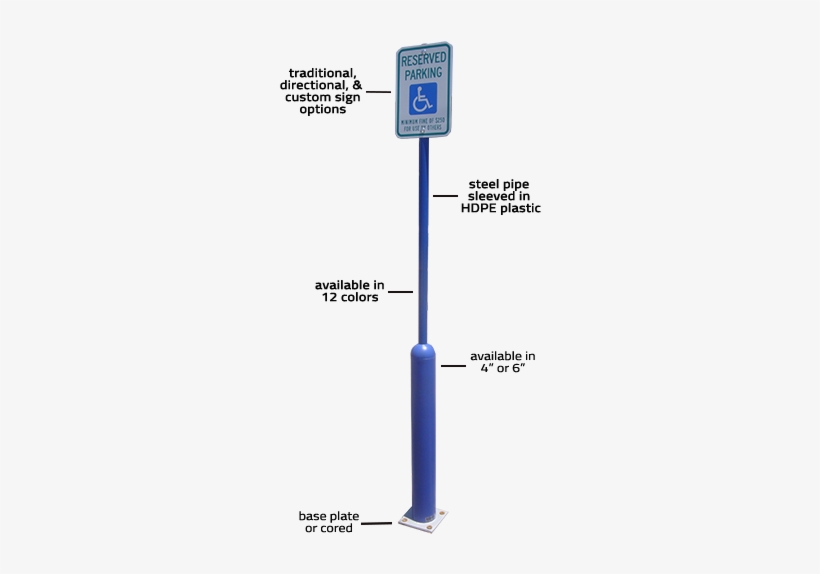Bollard Sign System - Ideal Shield Octagon Polyethylene Sign Base - Blue, transparent png download