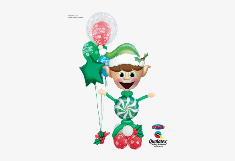 Price - $2 - - Christmas Elf Foil Mylar Balloon 35" By Qualatex, transparent png download