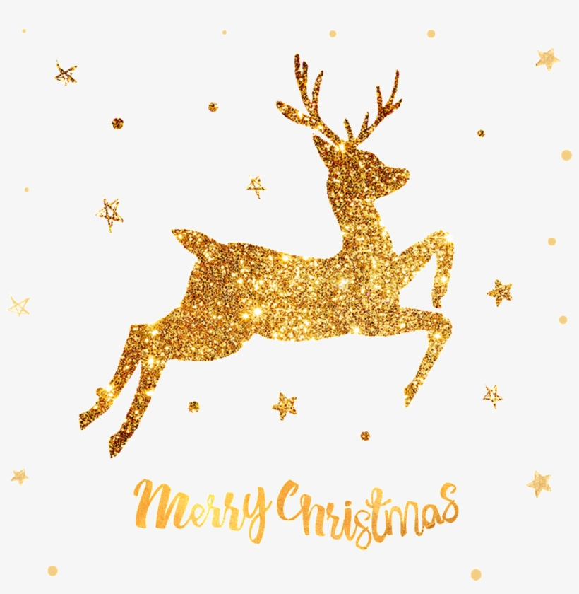 White Christmas Golden Elk Transparent Decorative - Renos De Navidad Png, transparent png download