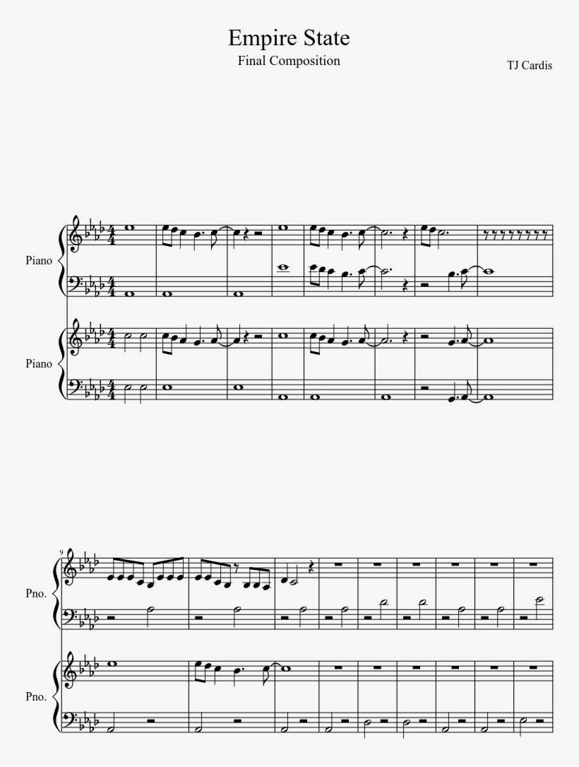 Empire State Sheet Music Composed By Tj Cardis 1 Of - Don T Lose My Number Piano, transparent png download