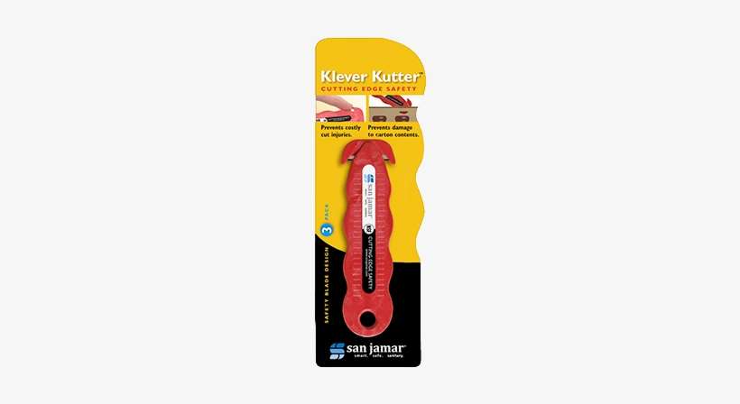 San Jamar Klever Kutter Box Cutter - San Jamar Kk403 Klever Kutter Safety Cutter - 3 / Pk, transparent png download