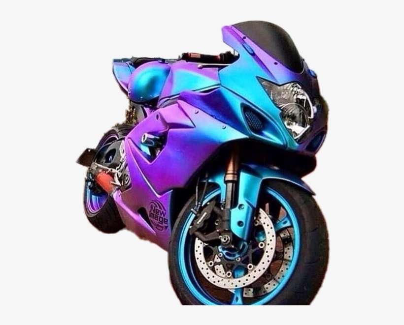 Blue And Purple Motorcycle, transparent png download