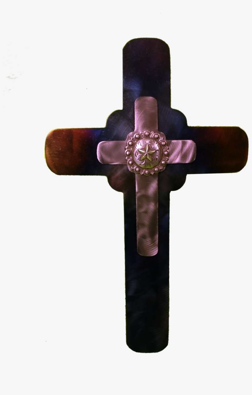 Metal Cross W/concho Larger Image - Metal, transparent png download