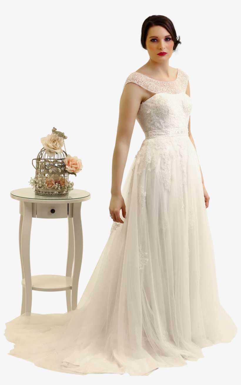 Beatrice Lace Fit And Flare Wedding Dress - Wedding Dress, transparent png download