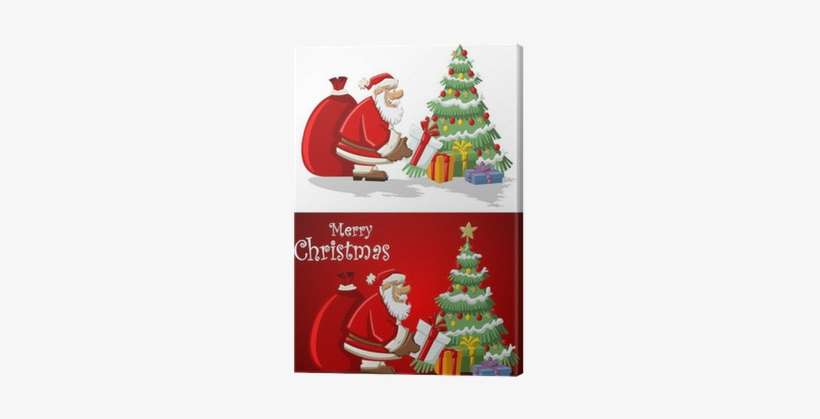 Cuadro En Lienzo Santa-claus Poner Los Regalos En El - Christmas Xmas Decal Sticker Decal Sheet 27 Cm X 18, transparent png download