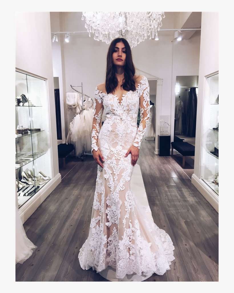 717 Long Sleeve Lace Wedding Dress - Demetrios 717 Wedding Dress, transparent png download