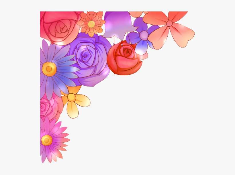 Ftestickers Flowers Corner Border - Flower, transparent png download