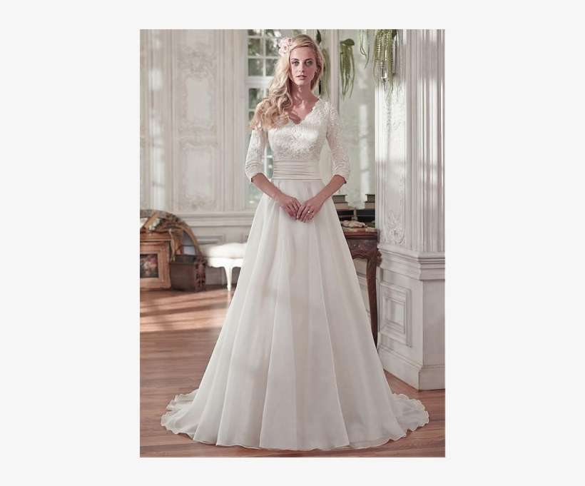 Elegant Tulle & Organza Satin V Neck Neckline A Line, transparent png download