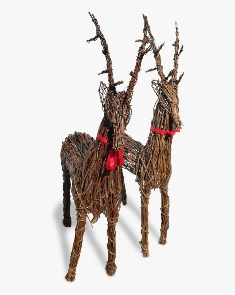 Buy Xmas, Christmas Wicker Reindeer - Christmas Day, transparent png download