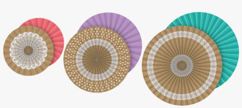 Tcr77168 Shabby Chic Burlap Hanging Paper Fans Image - Shabby Chic Burlap Paper Fans Hanging, transparent png download