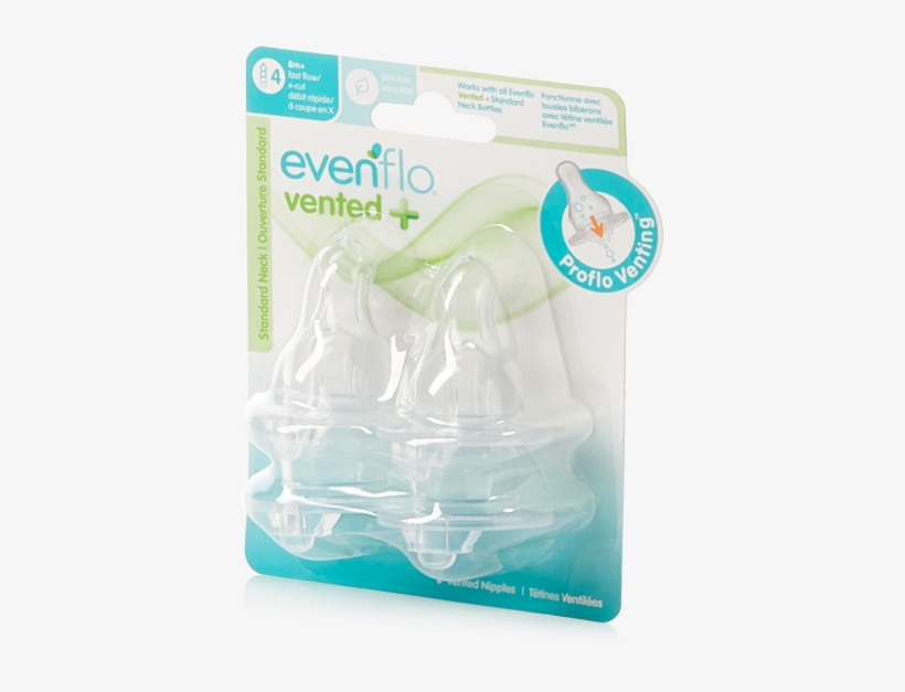 Vented Plus Xcut Nipples 01png - Evenflo Feeding Proflow Plus Vented X Cut Nipple 4, transparent png download