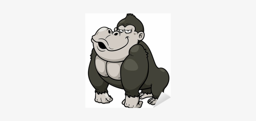 Vector Illustration Of Gorilla Cartoon Sticker • Pixers® - Gorilla Who Ate Too Many Bananas Coloring Book, transparent png download