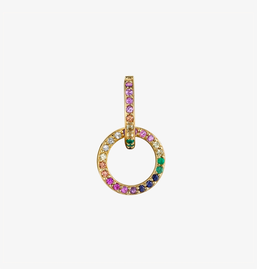 Rainbow Double Hoop Earring - Double Hoop Earring, transparent png download