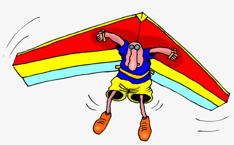 Man On Hang Glider - Hang Gliding Clipart, transparent png download