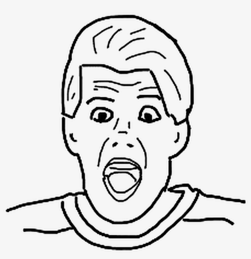 Shout Scream Boy Scared Exited Drawing Freetoedit - Sketch, transparent png download