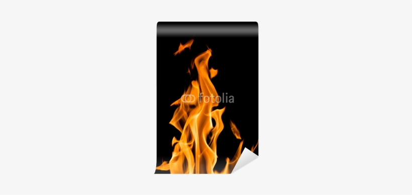 Yellow Flame Sparks Isolated On Black Wall Mural • - Flame With Black Background, transparent png download