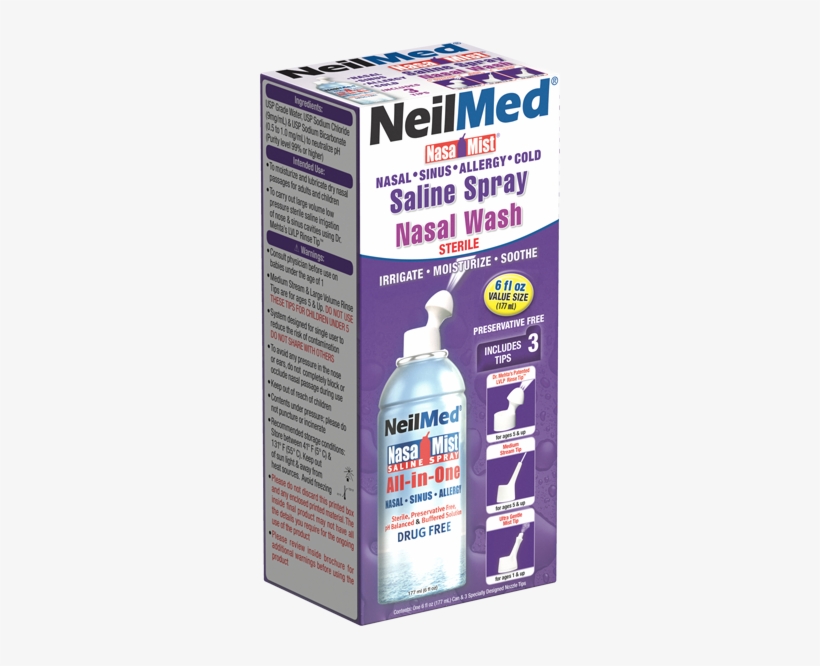 Neilmed Nasamist Saline Spray 177ml, transparent png download