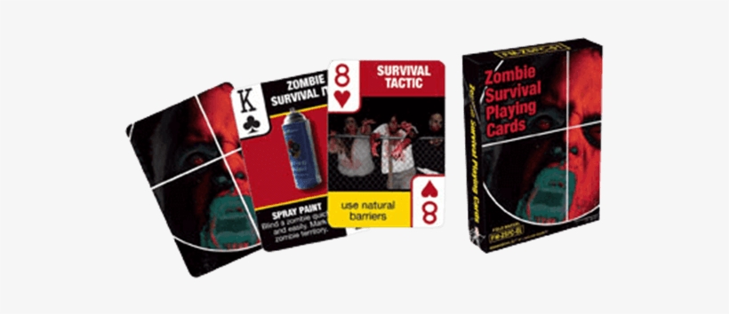 Zombie Survival Tips Playing Cards - Zombie Survival Playing Cards, transparent png download