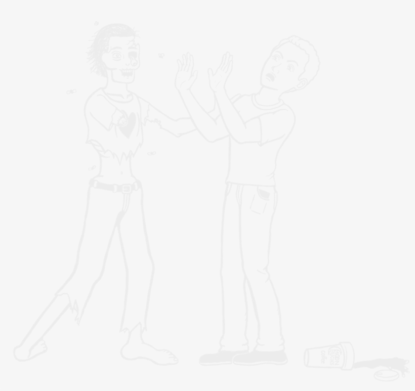 Cuddle Zombie Bg - Sketch, transparent png download