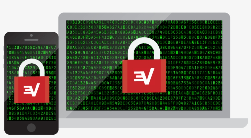 Expressvpn Padlocks On Phone And Computer - Candado De Computadora Png, transparent png download