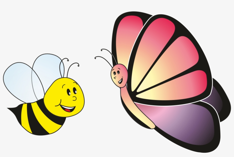 Abeja Y Mariposa4 - La Abeja Y La Mariposa, transparent png download