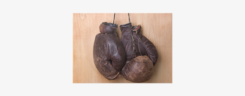 Old Boxing Gloves Hang On Nail On Wall Poster • Pixers® - Boxing Glove, transparent png download