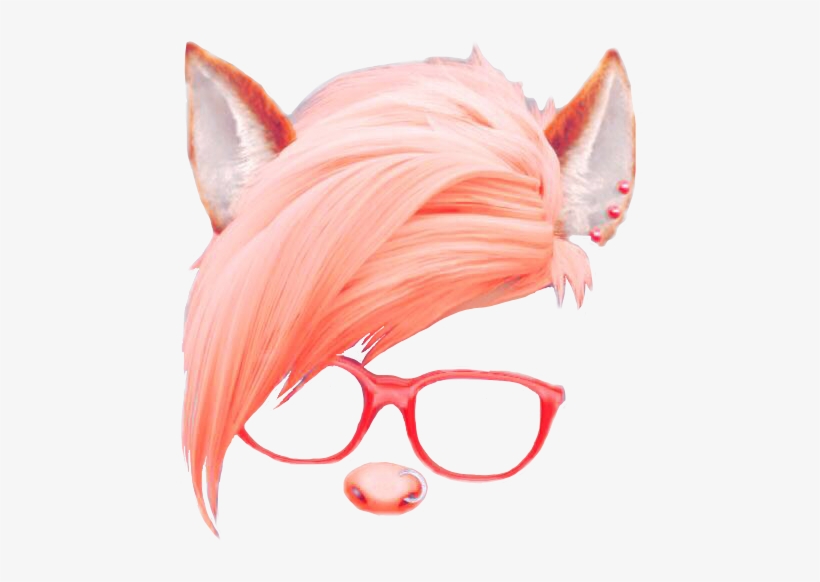 Snapchat Pink Fox Ears Glasses Snapchatfilter Cute - Glasses, transparent png download