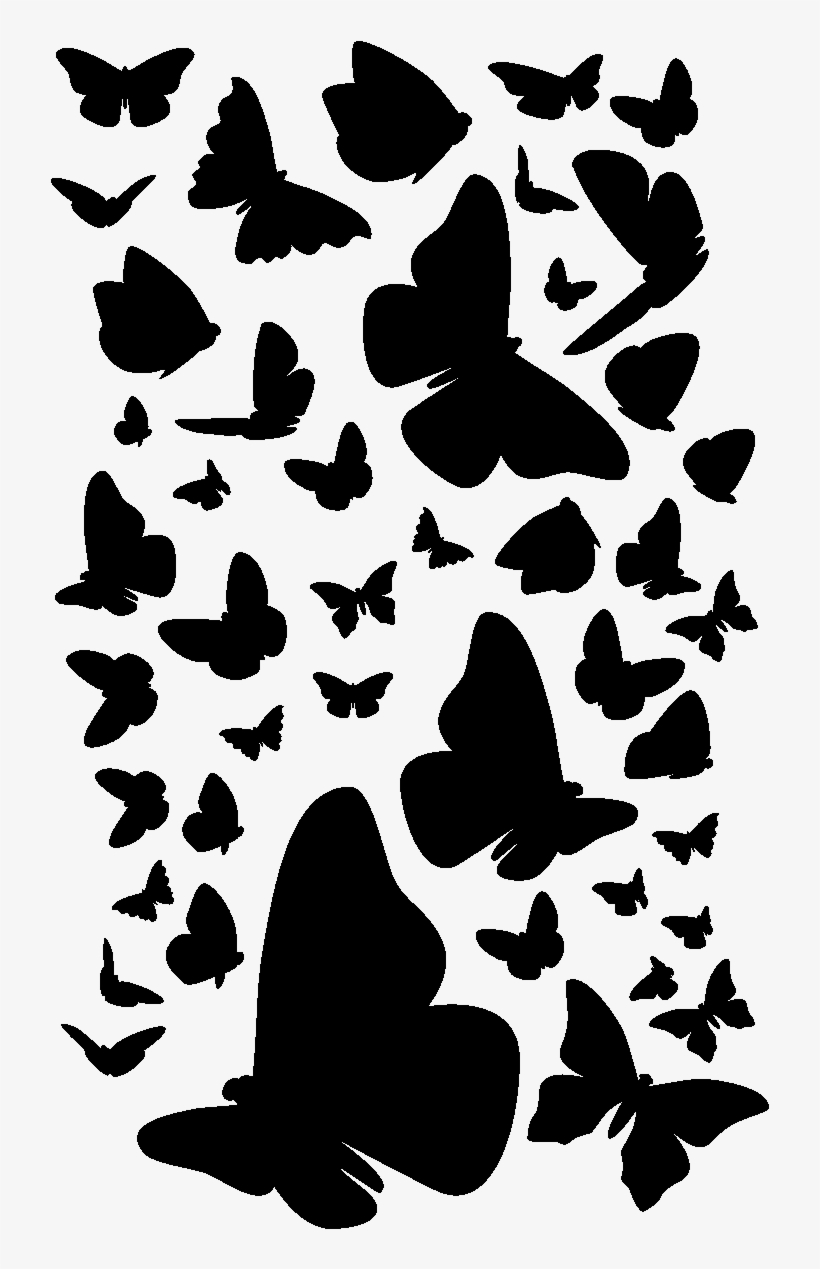Sticker Nuee De Papillons 15 Cristaux Swarovski Ambiance - Nuee De Papillon, transparent png download