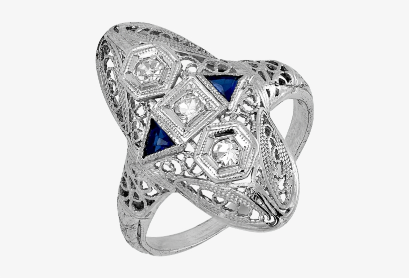Vintage Three Stone Ring - Vecere Jewelers, transparent png download