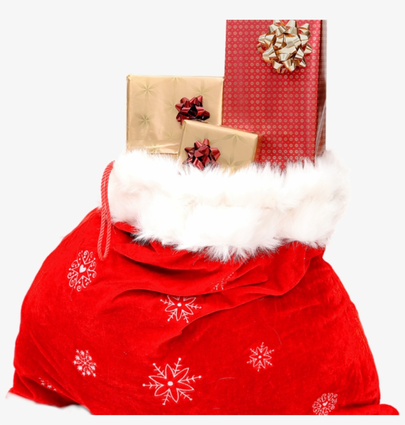 Red Sack Of Wrapped Christmas Presents - Luxury Christmas Sack, transparent png download