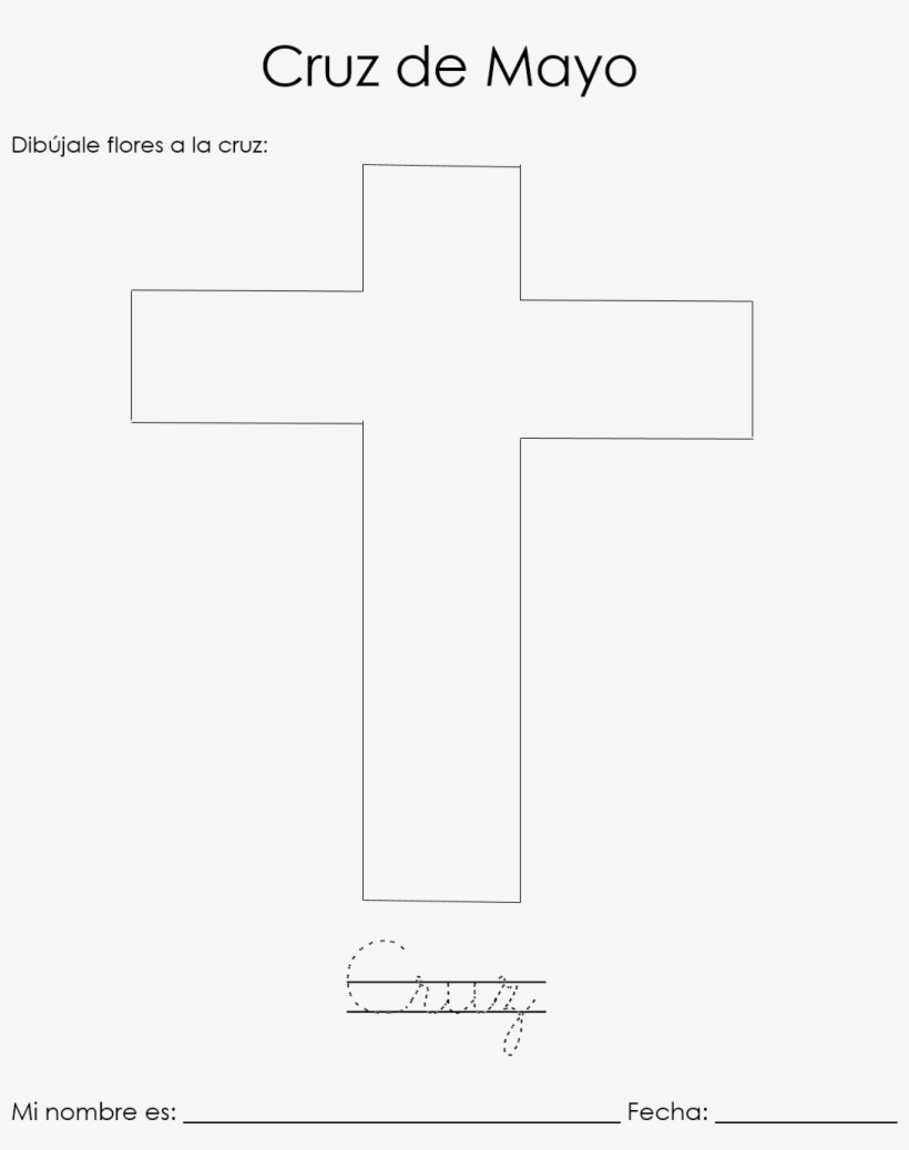Acá Te Dejamos Unas Actividades Para Colorear - Cross, transparent png download
