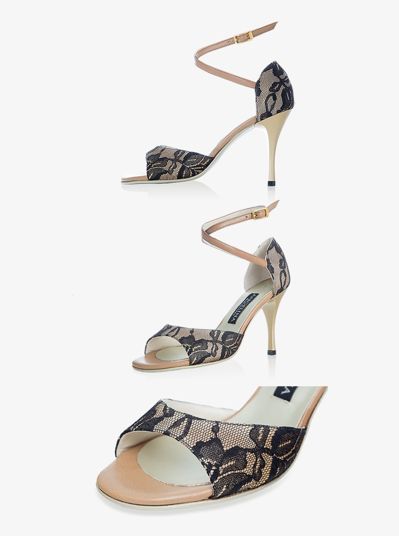 Tbw 430 Pc Encaje Negro X Cabritilla Camel - Basic Pump, transparent png download