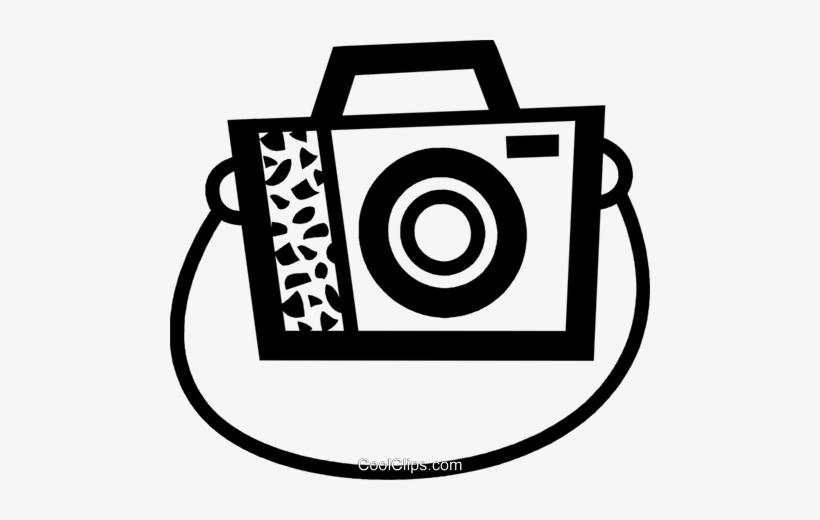 Camera With Strap Royalty Free Vector Clip Art Illustration - Camera Strap Clip Art, transparent png download