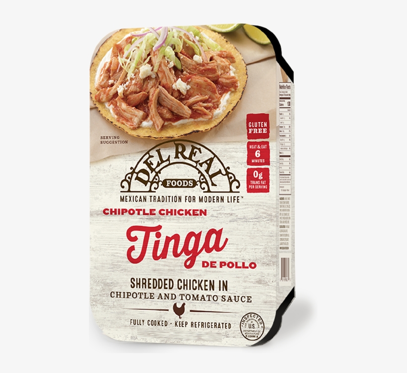 Tinga De Pollo - Del Real Shredded Chicken - 16 Oz Tray, transparent png download