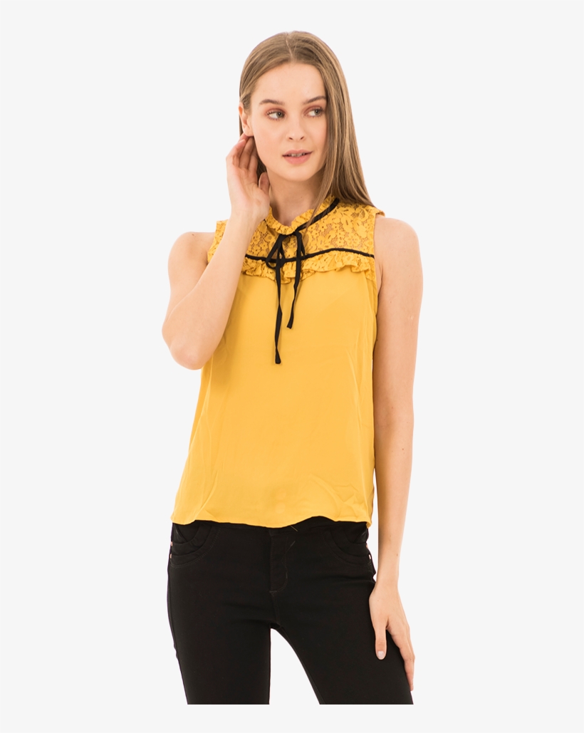 Blusa Detalle Encaje Con Amare - Blouse, transparent png download