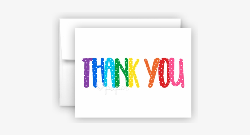 Polka Dot Rainbow Thank You Cards Note Card Stationery - Stationery, transparent png download