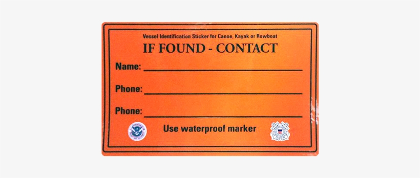 Uscg If Found Sticker - Kayak Fishing, transparent png download