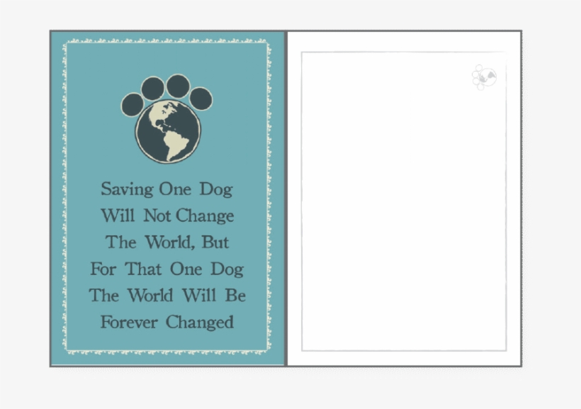 Saving One Dog Rescued Card, transparent png download