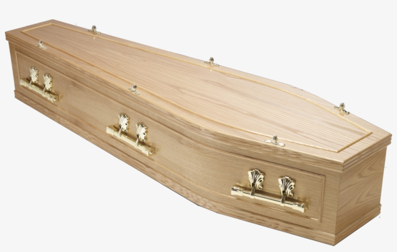 Ataúd De Madera Con Mangos Dorados - Wooden Coffin, transparent png download