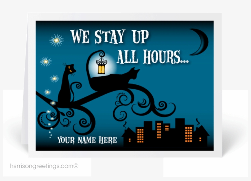 Classic Halloween Greeting Card - Cat, transparent png download