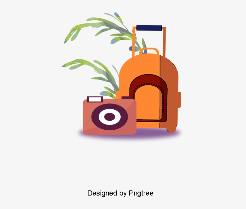 Hand Drawn Luggage Case, Summer Tour, Seaside Travel, - Portable Network Graphics, transparent png download