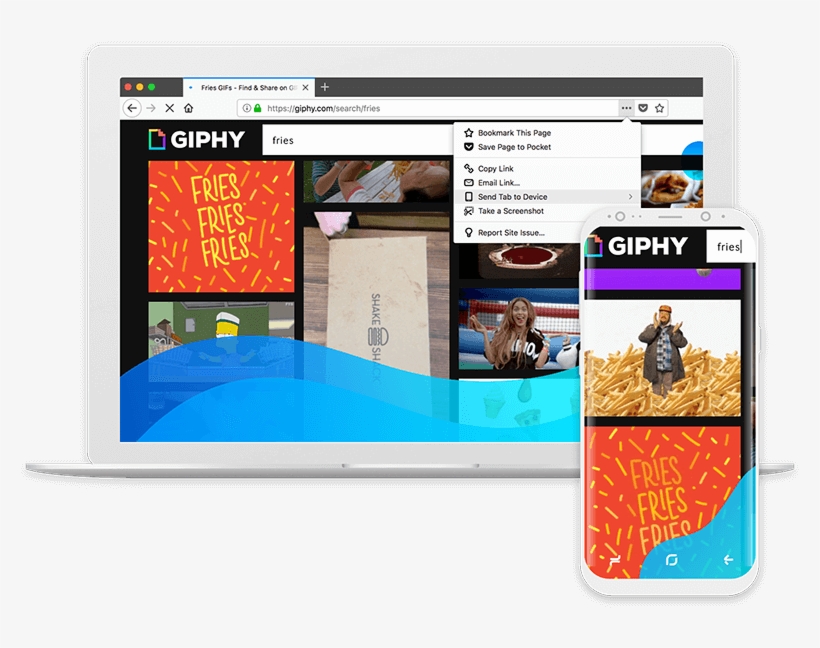 Image Of Gif Shared From Desktop To Mobile Using The - Firefox, transparent png download