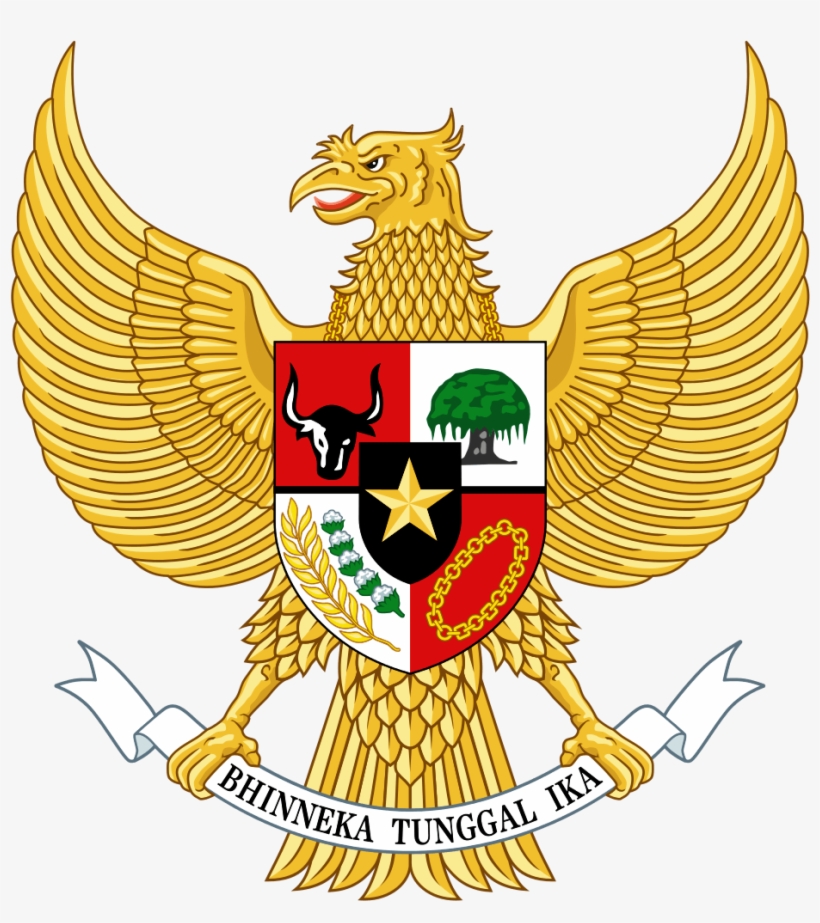 Representada Con La Estrella Dorada En Fondo Negro - Lambang Garuda, transparent png download