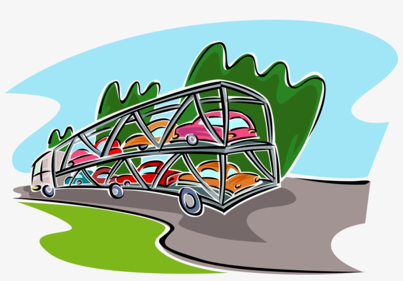 Vector Illustration Of Automobiles In Transit On Commercial, transparent png download