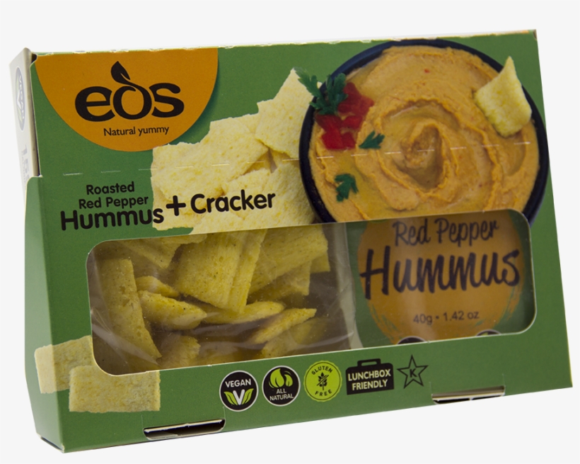 Eos Red Pepper Hummus With Cracker, transparent png download