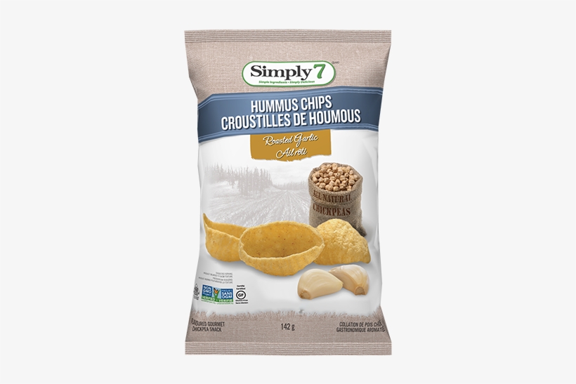 Hummus Chips Roasted Garlic - Simply 7 - Hummus Chips Sea Salt - 5 Oz., transparent png download