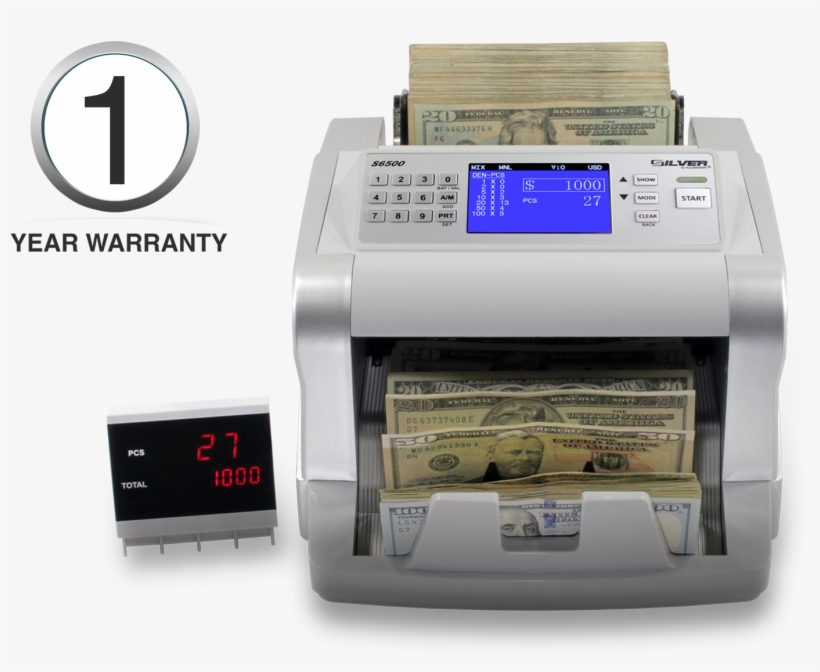 Accubanker S6500 Mixed Bill Counter With 1 Year Warranty - Currency-counting Machine, transparent png download